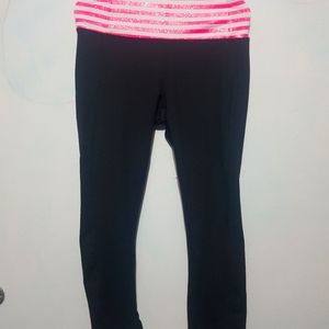 Pink, white, black yoga tights